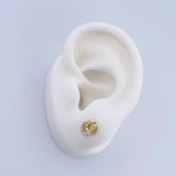 Stud Earrings GG 0.85gr / White Zircons 18K Yellow Gold &