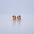 Topos Flor 0.75gr / Circones Fucsia Blancos Oro Amarillo 18K &