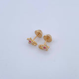 Topos Flor 0.75gr / Circones Fucsia Blancos Oro Amarillo 18K &