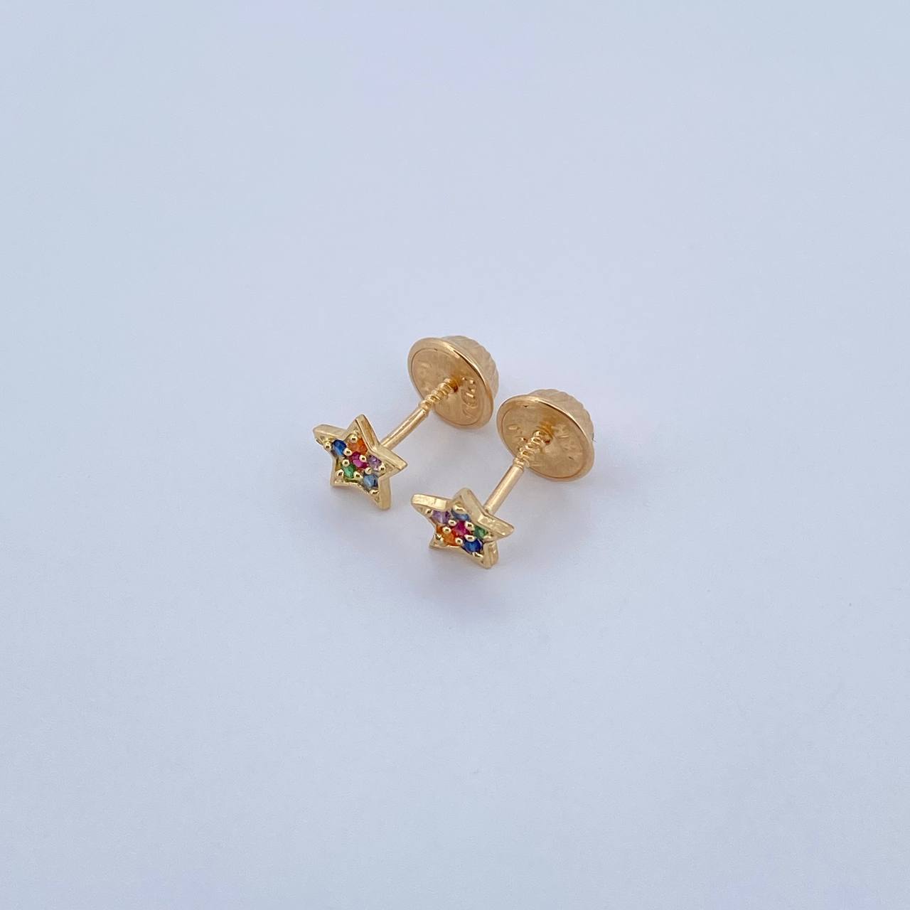 Topos Estrella 0.6gr / Circones Colores Oro Amarillo 18K &