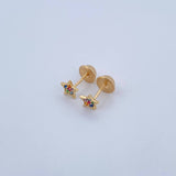 Topos Estrella 0.6gr / Circones Colores Oro Amarillo 18K &