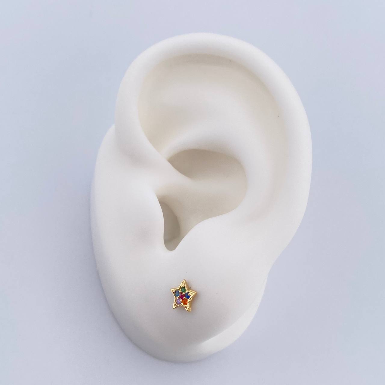 Topos Estrella 0.6gr / Circones Colores Oro Amarillo 18K &