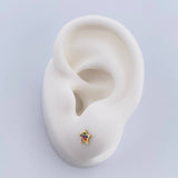 Topos Estrella 0.6gr / Circones Colores Oro Amarillo 18K &