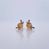 Topos Libelula 0.85gr / Circones Colores Oro Amarillo 18K &