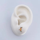 Topos Libelula 0.85gr / Circones Colores Oro Amarillo 18K &