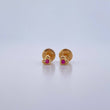 Topos Silueta Corazon 0.55gr / Circon Fucsia Oro Amarillo 18K &