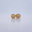 Stud Earrings Circle Center Dome 0.95gr / White Zircons 18K Yellow Gold &