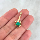 Pendant Abstract Drop 2.25gr / 2.8cm / Emerald 74pts - White Diamonds 2pts 18K Yellow Gold (Jewel) *