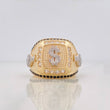 Anillo Signo Peso 11.5 g / T10 1/2 Dos Oros Amarillo Blanco 18K