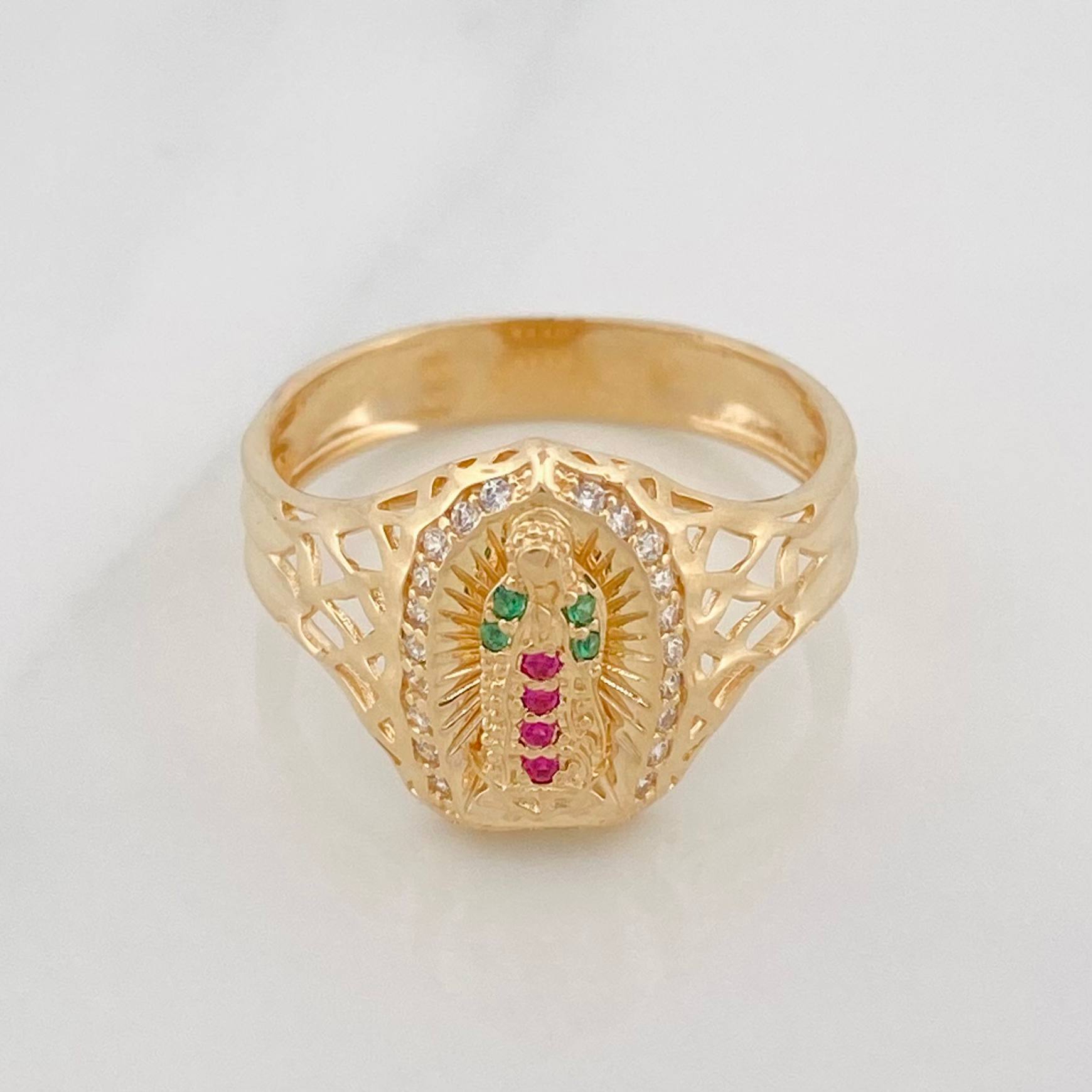 Anillo Virgen Guadalupe 3.3 g / T8 Oro Amarillo 18K