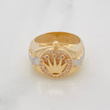 Anillo Corona 7.75g / T7 Dos Oros Amarillo Blanco 18K