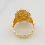 Anillo Rostro Cristo 8.4 g / T9 3/4 Dos Oros Amarillo Blanco 18K