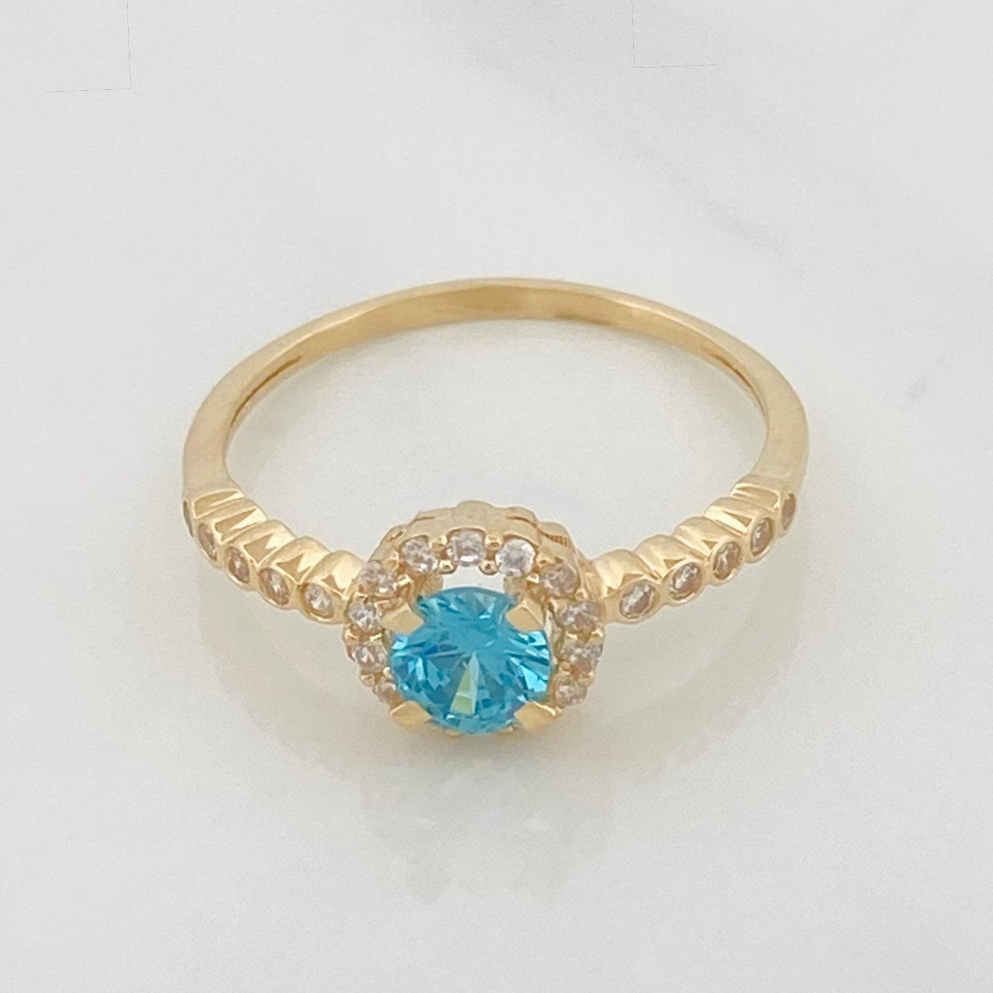 Anillo Halo 2.15 g / T7 3/4 Oro Amarillo 18K
