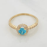 Anillo Halo 2.15 g / T7 3/4 Oro Amarillo 18K