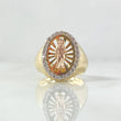 San Judas Filigree Ring 7.05gr / Size 6 1/2 / White Zircons Two-tone Yellow and Rose Gold 18K ©