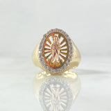 San Judas Filigree Ring 7.05gr / Size 6 1/2 / White Zircons Two-tone Yellow and Rose Gold 18K ©