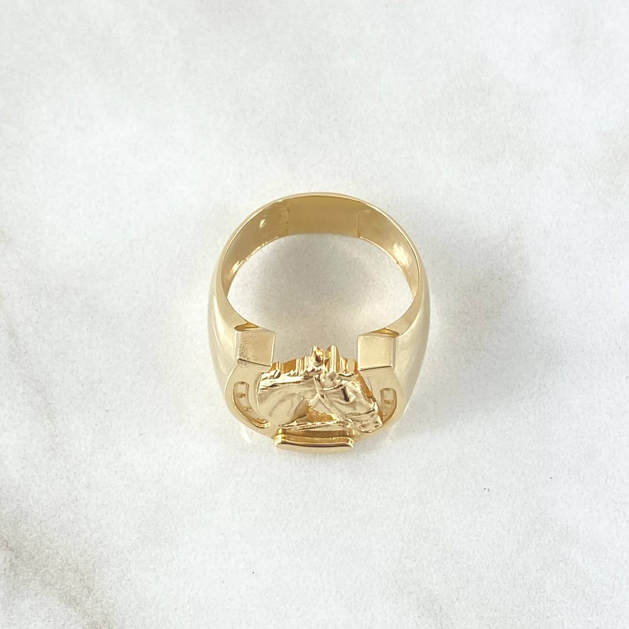 Anillo Herradura Caballo 6.1gr / T9 1/4 / Liso Oro Amarillo 18K ©