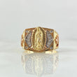 Octagonal Seal Ring Virgin of Guadalupe 10.6gr / Size 11 1/4 / White Zircons Three 18K Golds ©
