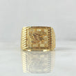 Anillo Aguila Tejida Cuadrado 11.05gr / T12 / Texturizado Oro Amarillo 18K ©