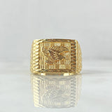 Anillo Aguila Tejida Cuadrado 11.05gr / T12 / Texturizado Oro Amarillo 18K ©