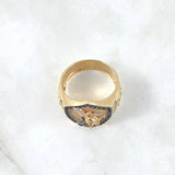 Anillo Virgen Guadalupe Marco Filigrana 3.75gr / T5 1/4 / Cruz Silueta Oro Amarillo 18K ©