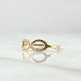 Anillo Infinito Parcial 1.05gr / T5 / Circones Blancos Oro Amarillo 18K ©