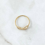 Anillo Infinito Parcial 1.05gr / T5 / Circones Blancos Oro Amarillo 18K ©