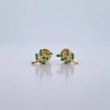 Topos Hojas 0.75gr / Circones Verdes Oro Amarillo 18K &