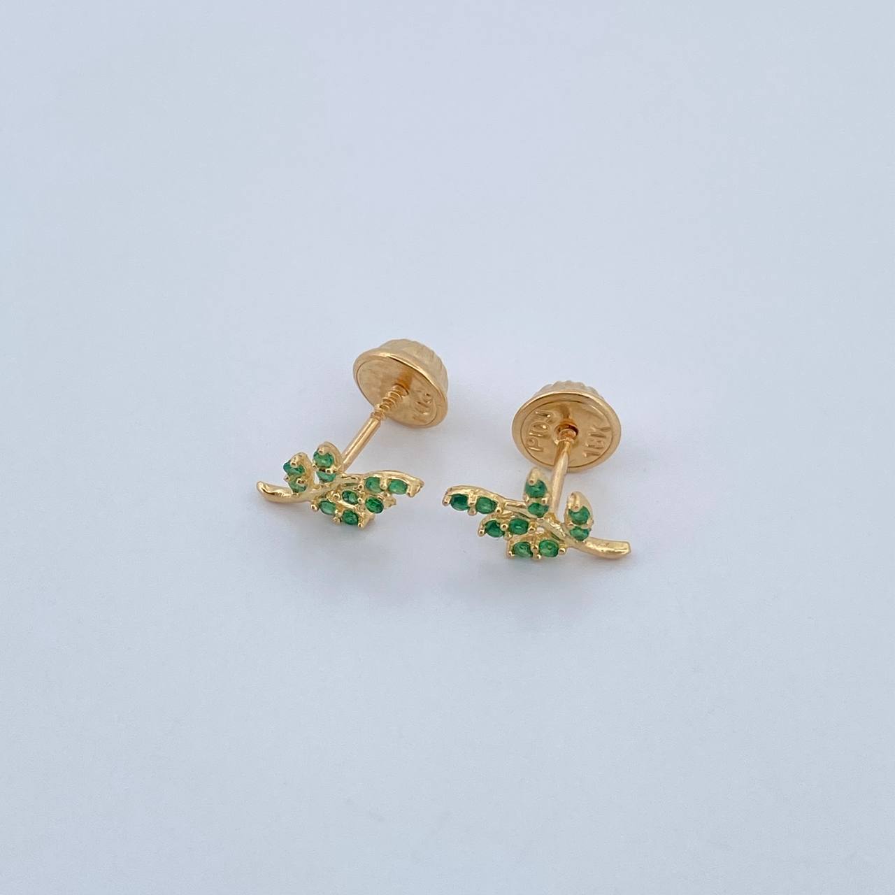 Topos Hojas 0.75gr / Circones Verdes Oro Amarillo 18K &