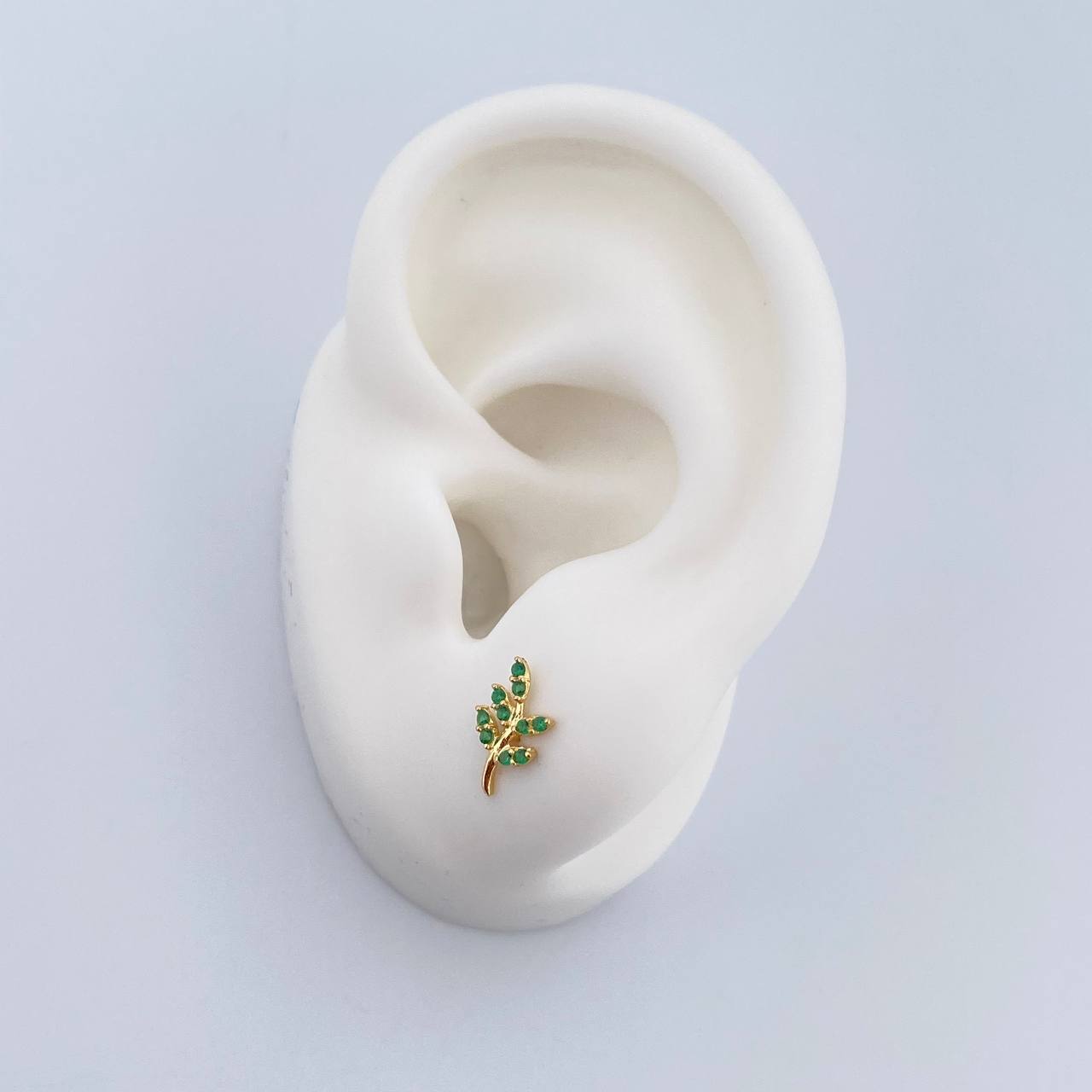 Topos Hojas 0.75gr / Circones Verdes Oro Amarillo 18K &