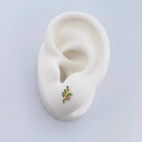 Topos Hojas 0.75gr / Circones Verdes Oro Amarillo 18K &