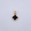 Dije Trebol 1.2gr / 1.6cm / Electroestatica Negro Oro Amarillo 18K &