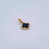 Dije Trebol 1.2gr / 1.6cm / Electroestatica Negro Oro Amarillo 18K &