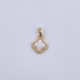 Pendant Clover  1.3gr / 1.6cm / Electrostatic White Yellow Gold 18K &