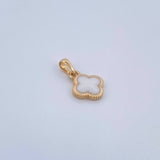 Pendant Clover  1.3gr / 1.6cm / Electrostatic White Yellow Gold 18K &