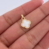 Pendant Clover  1.3gr / 1.6cm / Electrostatic White Yellow Gold 18K &