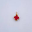 Dije Trebol 1gr / 1.7cm / Agata Roja Oro Amarillo 18K &