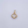 Dije Trebol  1.3gr / 1.6cm / Nacar Blanco Oro Amarillo 18K &