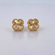Stud Earrings Clover  2.6gr / Diamond Cut 18K Yellow Gold &