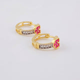 Hoop Earrings Heart Dense 2.2g / 1/2 in 18K Yellow Gold