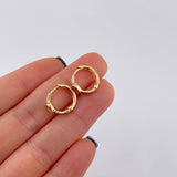 Hoop Earrings Heart Dense 2.2g / 1/2 in 18K Yellow Gold