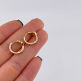 Candongas Corazón Tupido 2.25g / 1/2 in Oro Amarillo 18K