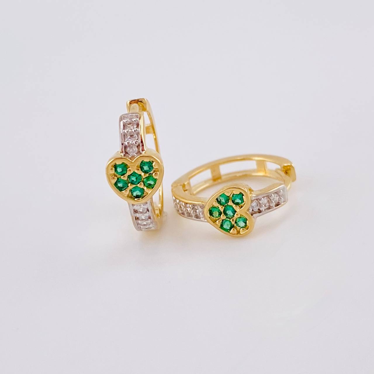 Candongas Corazón Tupido 2.25g / 1/2 in Oro Amarillo 18K