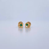 Topos Silueta Corazon 0.65gr / Circon Verde Oro Amarillo 18K &