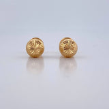 Stud Earrings Bead 1.1gr / 8mm Diamond Cut Yellow Gold 18K $