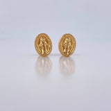 Stud Earrings Virgen Milagrosa 0.7gr / 18K Yellow Gold $