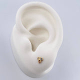 Topos Trio Bolas 0.55gr / Circones Blancos azules Rosados Oro Amarillo 18K $