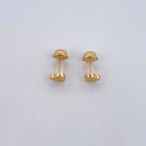 Stud Earrings Heart 0.55gr / Diamond Cut 18K Yellow Gold $