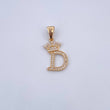 Pendant Letter D Crown 1.55gr / 2.6cm / White Zircons 18K Yellow Gold &