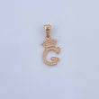 Pendant Letter G Crown 1.9gr / 2.6cm / White Zircons 18K Yellow Gold &